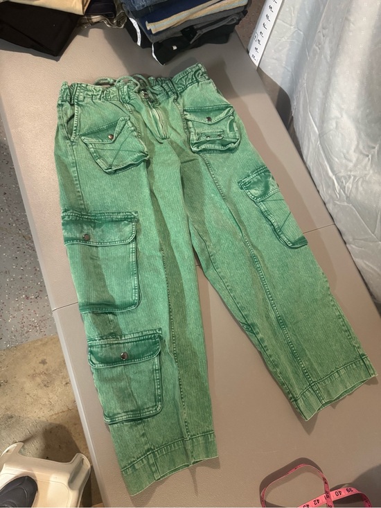 Free People Pants - Free People Teal Green Elastic Waist Pull-On Pants